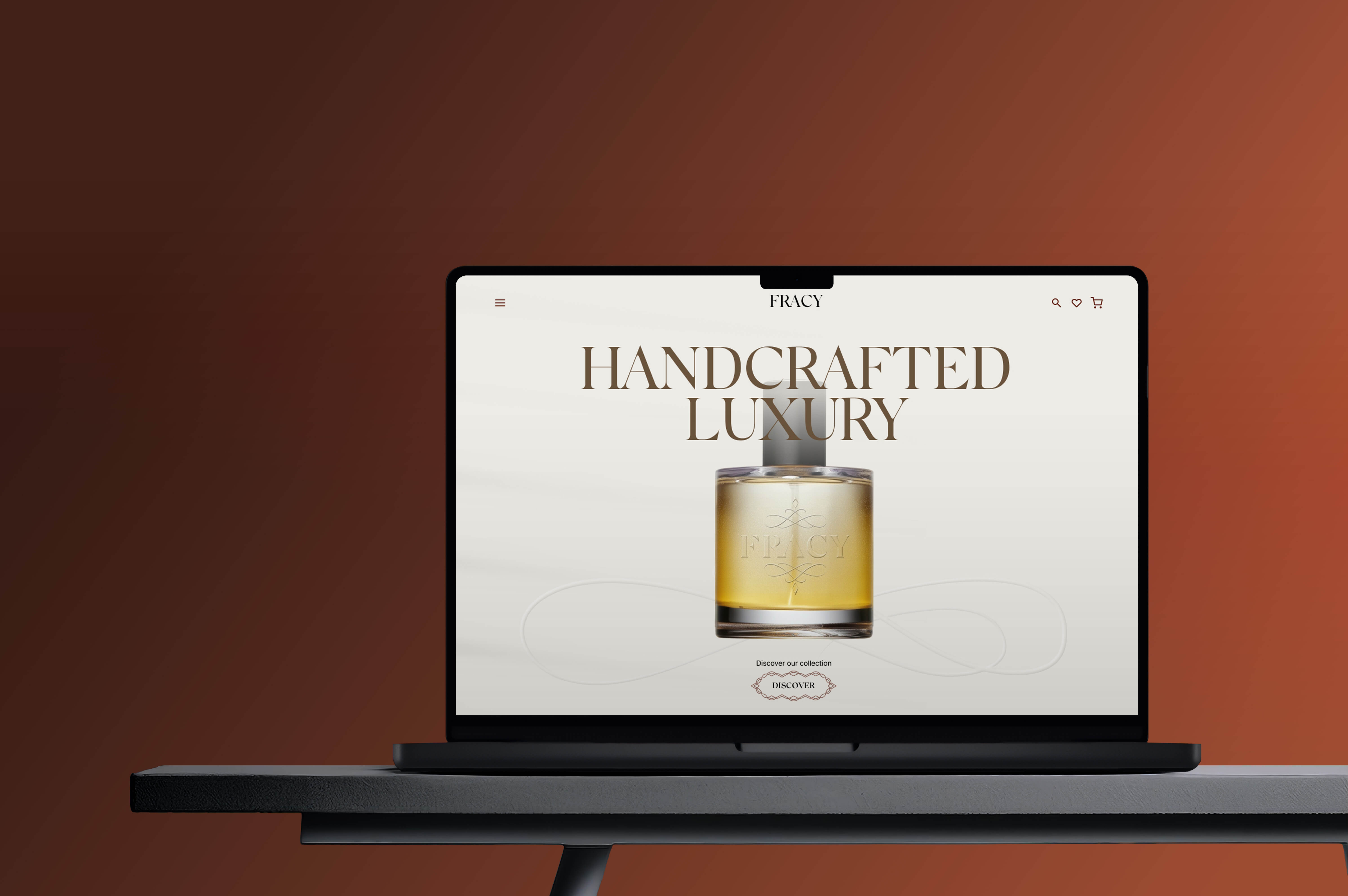 Fracy luxury fragrance website mockup